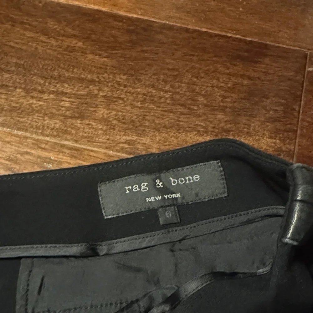 Rag & Bone Black Leather Trim Trouser Shorts - Picture 5 of 9